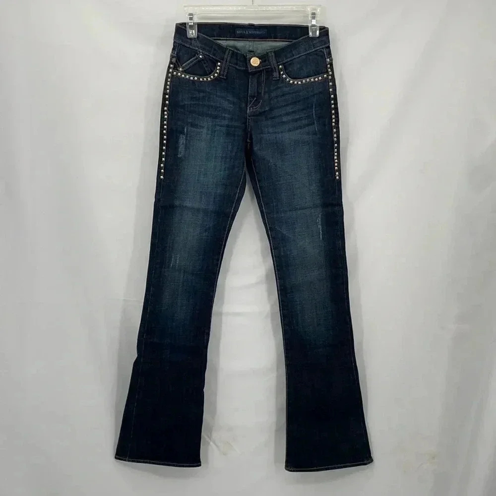 Rock & Republic Women’s Bootcut Jeans Sz 0M Blue Denim Kasandra New